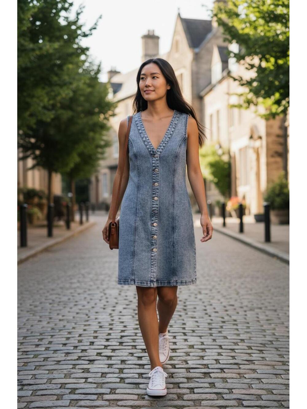 FRYE Women's Sleeveless Denim Button-Up Dress Size‎ S